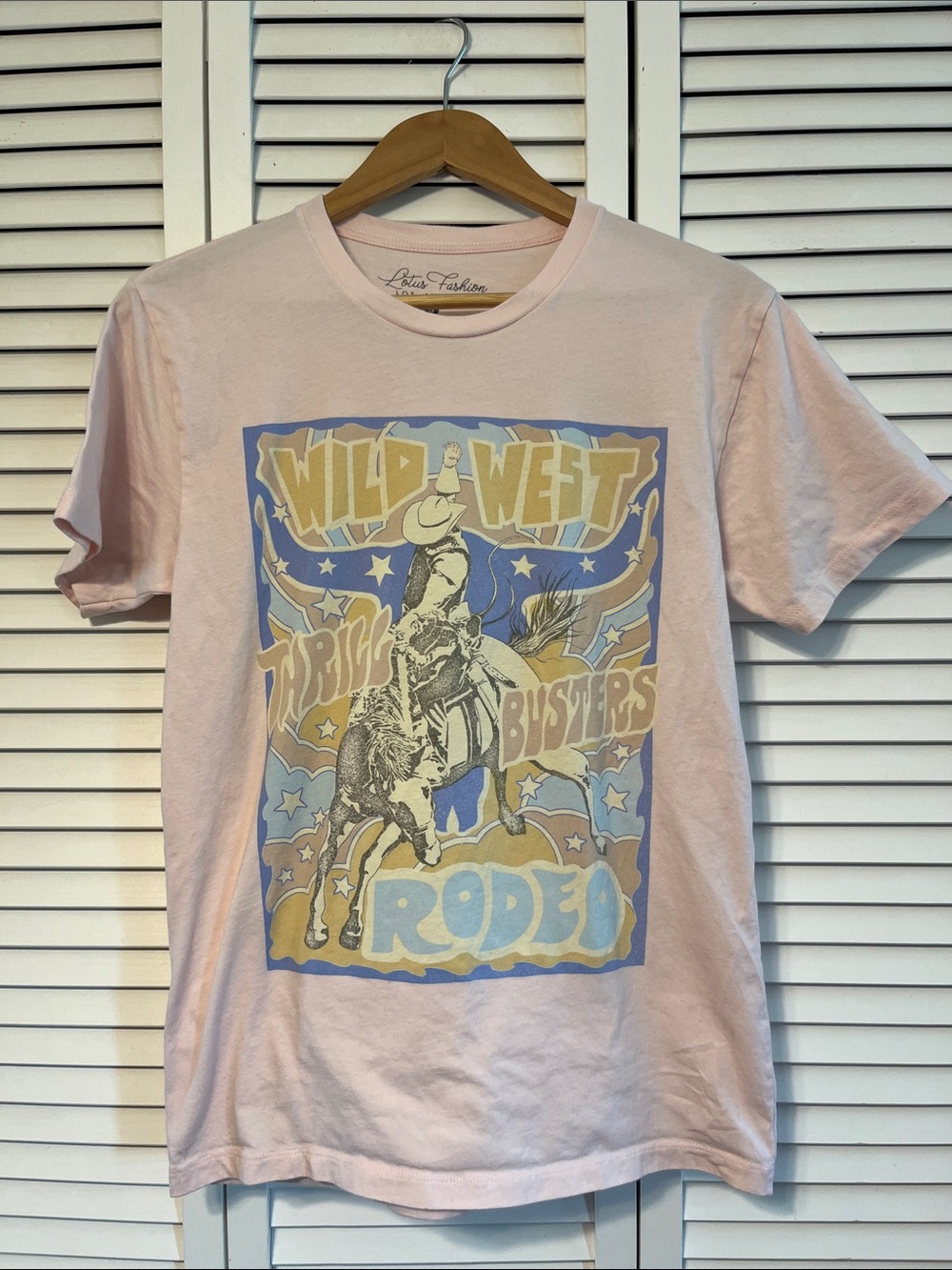 Wild West Rodeo Graphic Tee - Light Pink